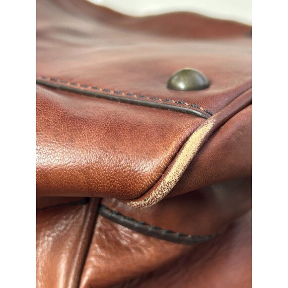 Vintage Fossil 'Lineage' Framed Doctor's Style Leather Bag in Brown - Picture 14 of 14